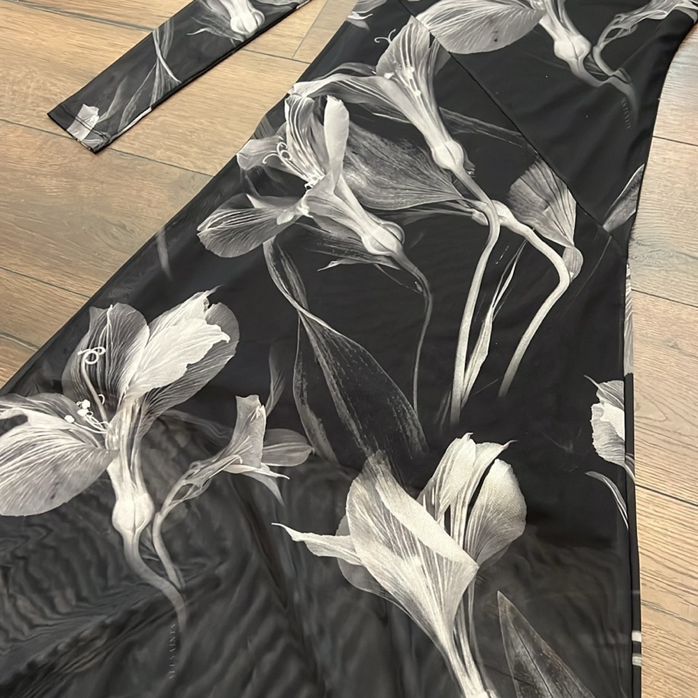 All Saints Hanna Iris Floral Long Sleeve Dress - Picture 8 of 11